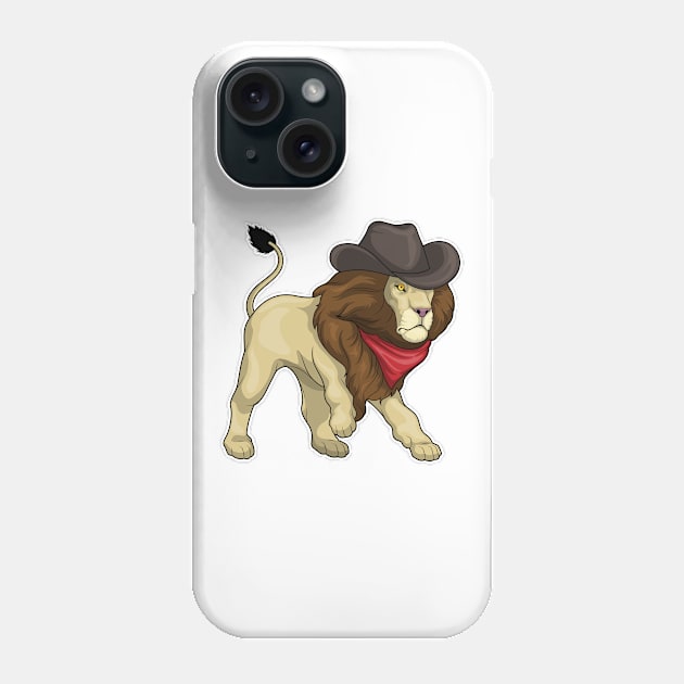 Lion Cowboy Cowboy hat Phone Case by Markus Schnabel