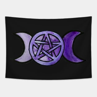 Triple Moon Pentagram Tapestry