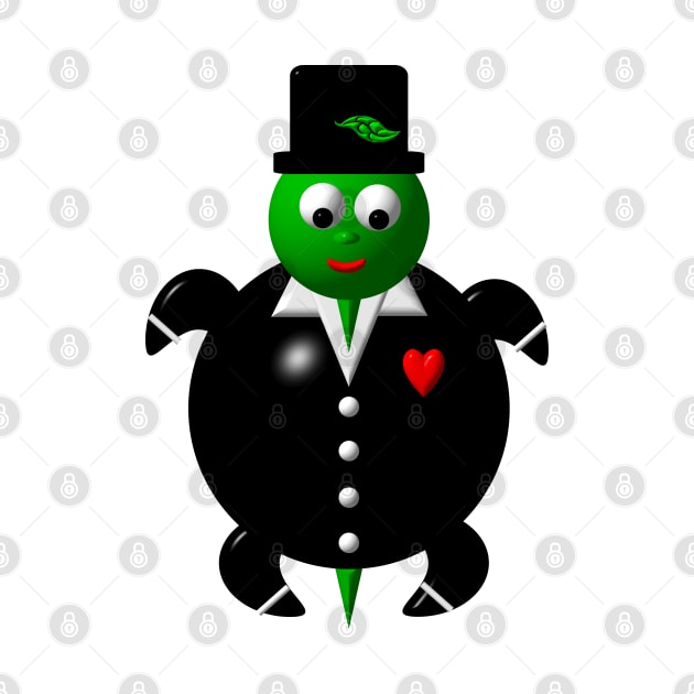 Cute Turtle Wearing a Tuxedo by CuteCrittersWithHeart