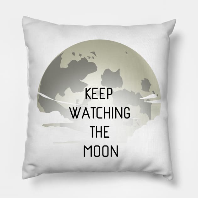 Keep Watching The Moon Pillow by Monkeyman Productions