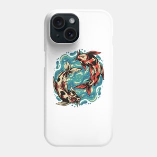 Koi Fish Peace - Vintage Yin and Yang Phone Case