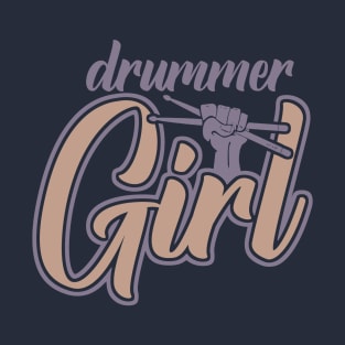 Drummer Girl Retro T-Shirt