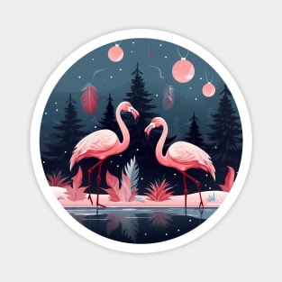 Flamingo Flock Sunset, Love Flamingos Magnet