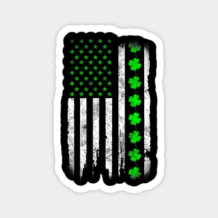 Irish US American Flag With  For St Patricks Day Magnet