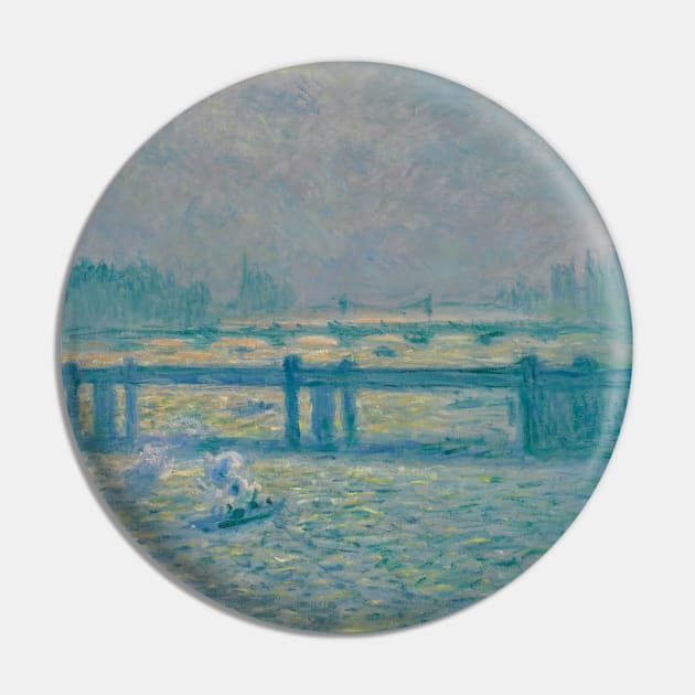 Reflections on the Thames - Claude Monet Pin by KargacinArt