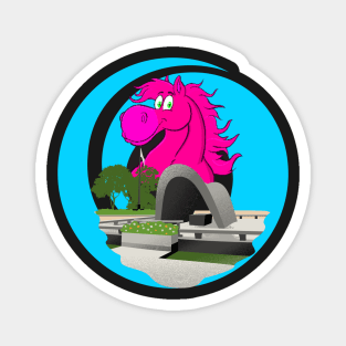 Pink Horse Hiroshima Magnet