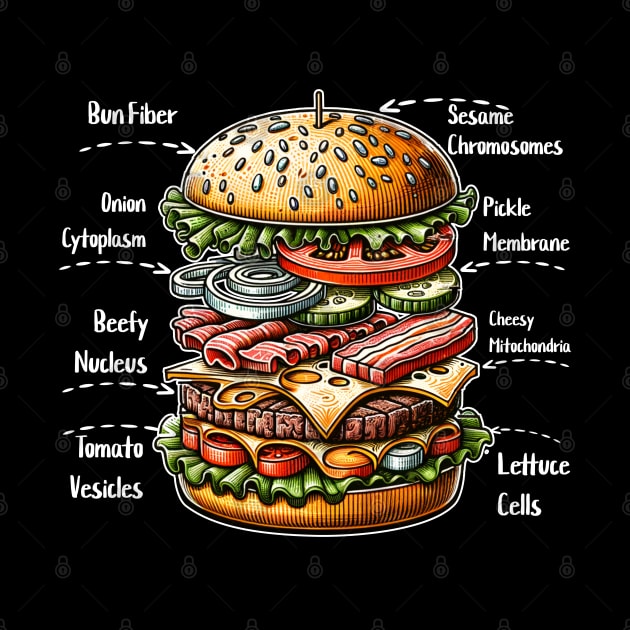 Funny Burger Anatomy Lover Foodie Burger Lover by Odetee