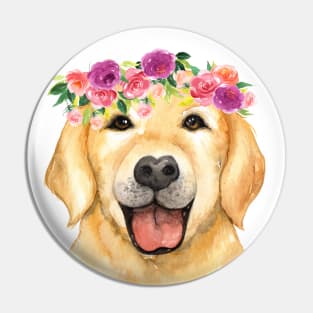 Cute Golden Retriever Adorable for Dog Lovers on Apparel & Accessories Gifts Pin