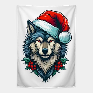 Christmas in July wolf Tapestry