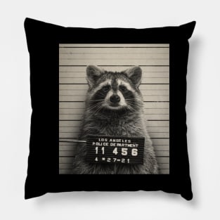 Raccoon Mugshot by © Buck Tee Originals Pillow