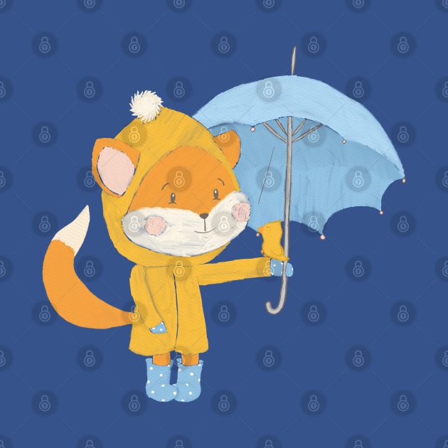 Rainy fox day by ArtStyleAlice