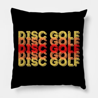 Disc Golf - Stacked red, orange, yellow text design Pillow