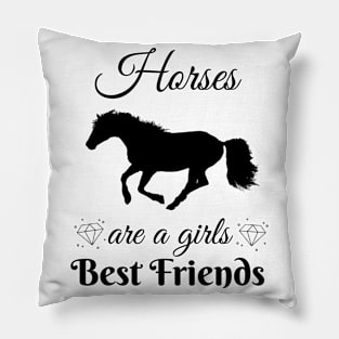 Horses Girls Best Friends Riding Equestrian Pillow