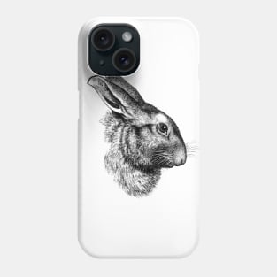 Rabbit Bunny Hare Cute Realistic Drawing Wildlife Animal Phone Case