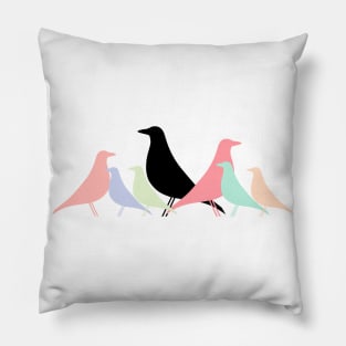 Le Corbusier inspired Eames bird Pastel gathering Pillow