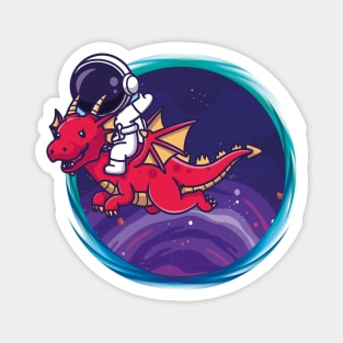 Dragon-Riding Astronaut Magnet