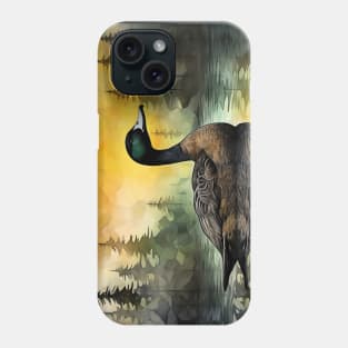 Misty boreal watercolor duck Phone Case