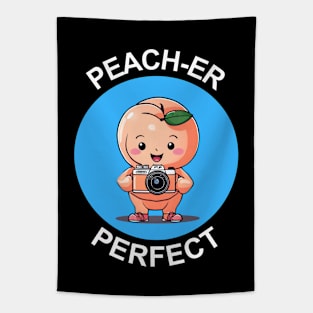 Peach-Er Perfect | Photography Pun Tapestry