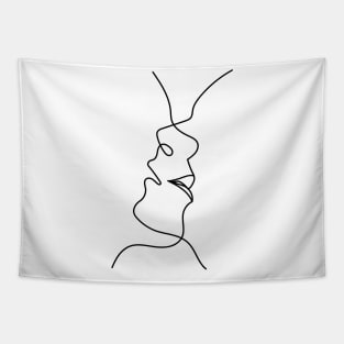 Addictive Kiss | One Line Drawing | One Line Art | Minimal | Minimalist Tapestry