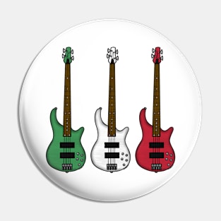 Bass Guitar Italian Flag Bassist Musician Italy Pin