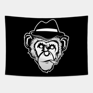 Monkey Head Smoking Tapestry