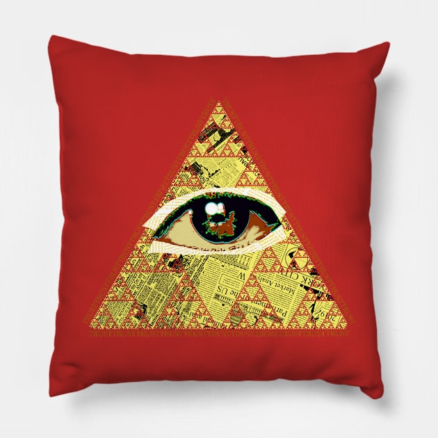 TRUST The New World Order Pillow by GabCastro