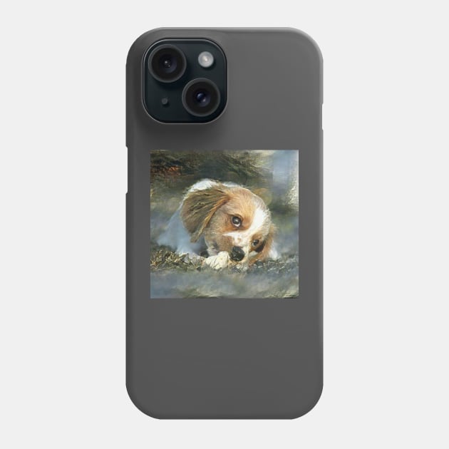 Cute puppy painting (pet, dog, pretty and hiking) Phone Case by Thepurplepig