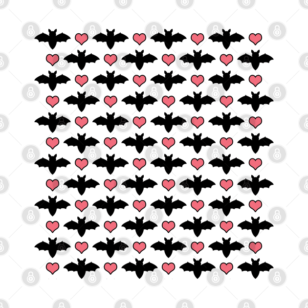 Cute Halloween Bats And Hearts by LunaMay