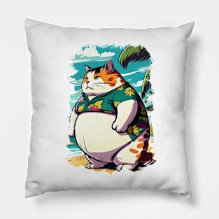 Cat Dad in Beach Pillow