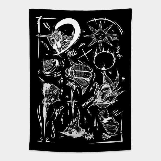 Parchment Of Souls Blk Tapestry by Scottconnick