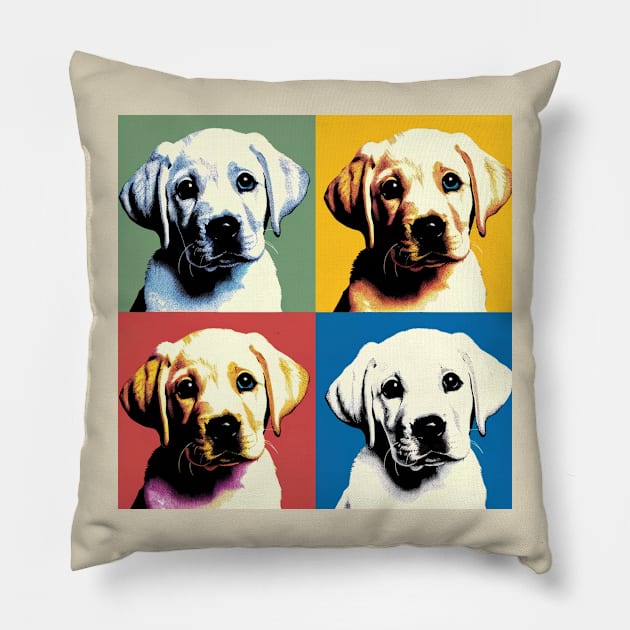 Pop Retro Labrador Retriever Art - Cute Puppy Pillow by PawPopArt