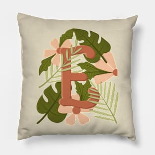 letter e floralart Pillow