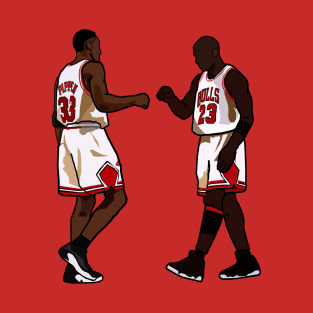 Michael Jordan And Scottie Pippen Throwback Chicago Bulls NBA T-Shirt