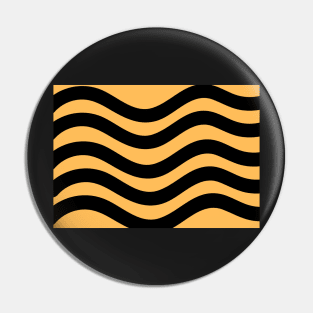 Orange and Black Wavy Lines Pin