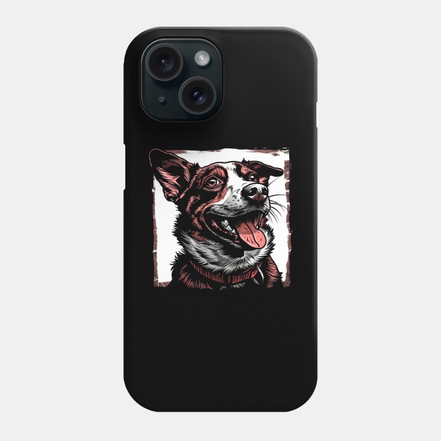 Retro Art Australian Cattle Dog Lover Phone Case by June Sixteen