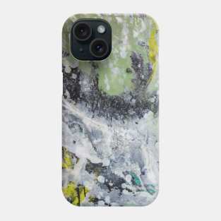 Green and White Abstract painting Phone Case