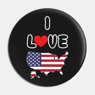 4th Of July: I Love USA Shirt Pin