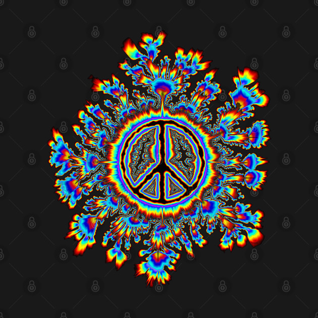 Disover glowing psychedelic peace sign - Peace Sign - T-Shirt