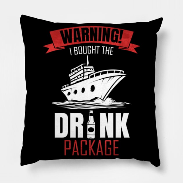 Cruising Drink Package Beer Cruise Vacation Pillow by ChrisselDesigns