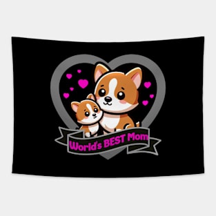 World's Best Mom Cute Corgis Tapestry