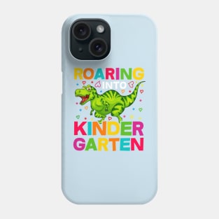 Roaring Into Kindergarten With T-Rex and Hearts Phone Case