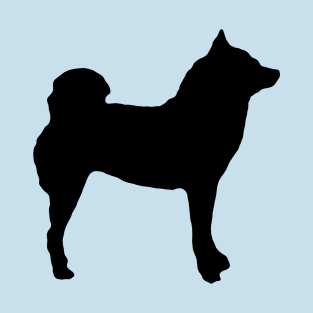 Lilly the Shiba Inu Silhouette - Black on Blue T-Shirt