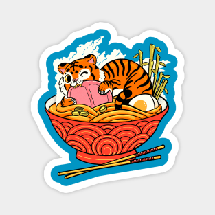 Tiger Loves Ramen Magnet