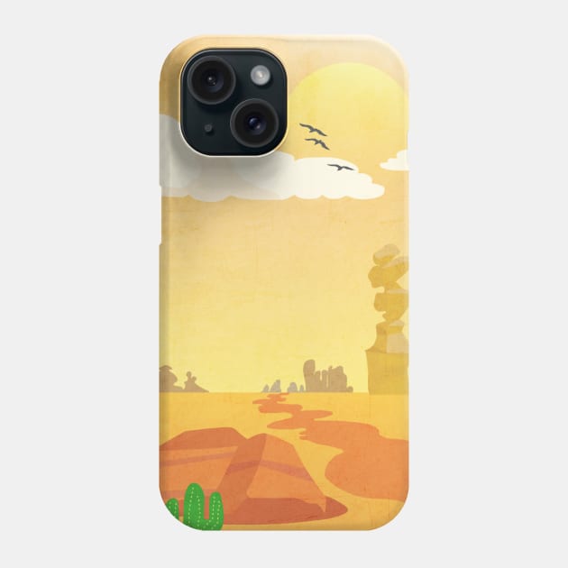 Illustrated Desert Scene Phone Case by OurSimpleArts