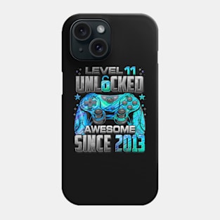 Level Unlocked Awesome Since 2013 11th Birthday Gaming Phone Case