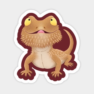 Cute funny bearded dragon lizard cartoon Magnet