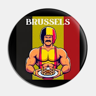 Brussels Wrestler Fro Belgian Waffles Pin