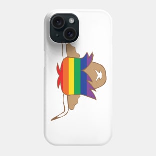 Highland cow LGBT flag rainbow pride coo Phone Case