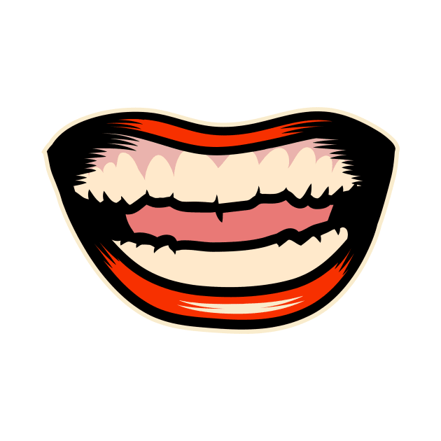 Illustration of Smiling Open Mouth by InkyArt