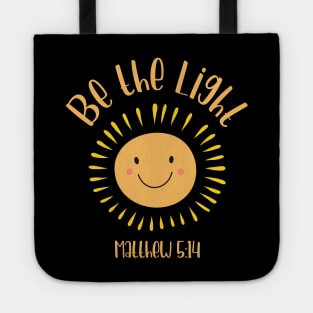 Christian Be The Light Bible Matthew 5:14 Scripture Faith Quote Tote